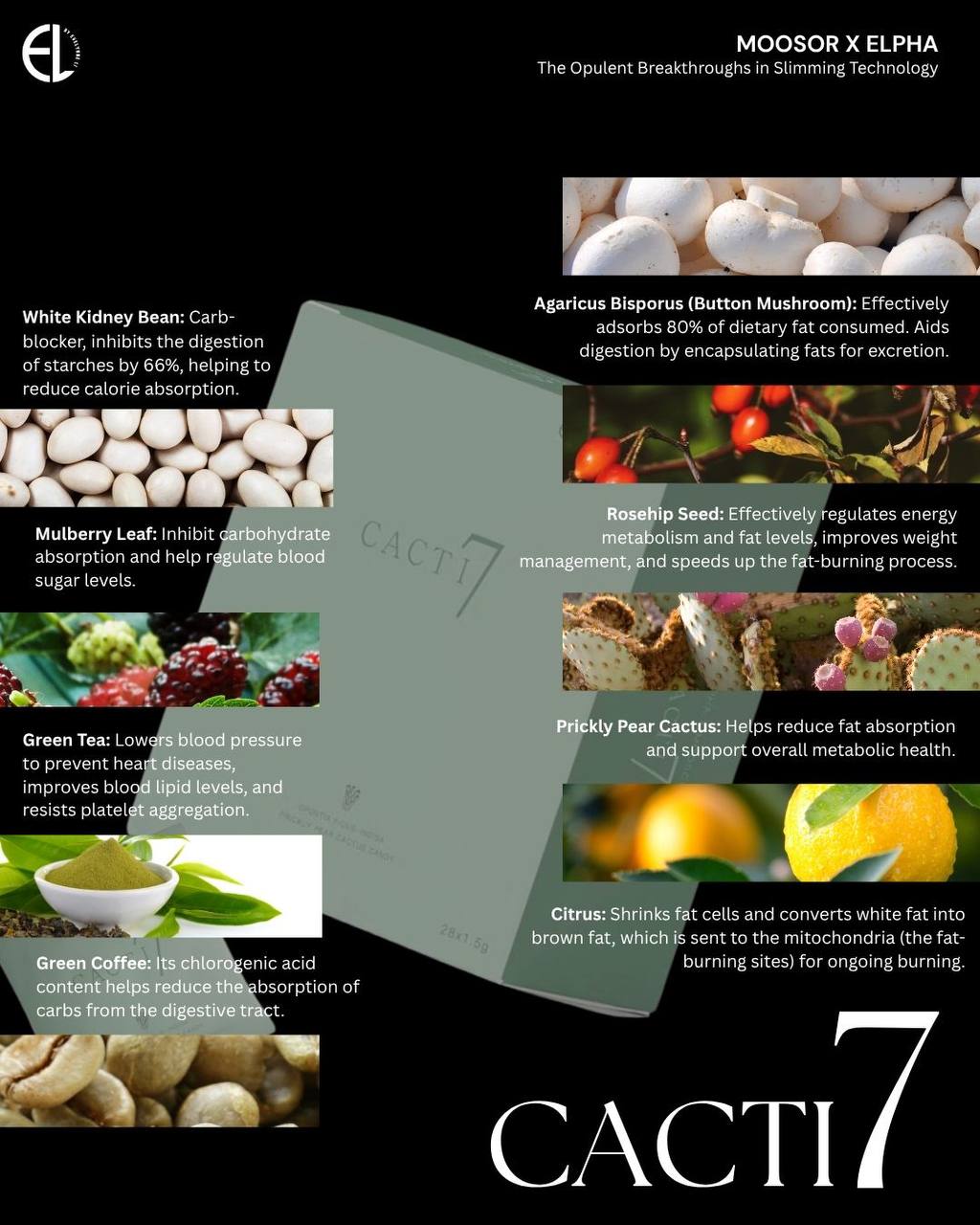 MOOSOR CACTI7 CARBO & FAT BLOCKER CANDY - 28 SACHETS