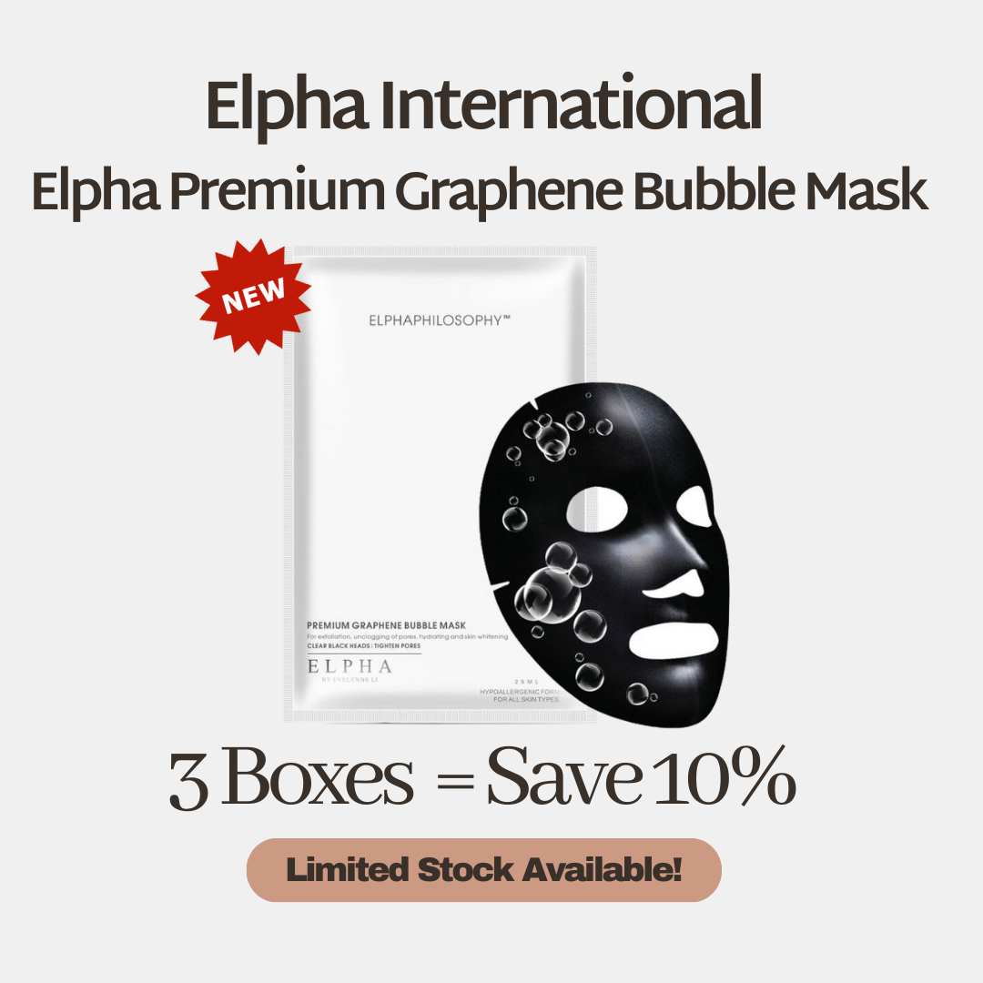 [Bundle of 3] Elpha Premium Graphene Bubble Mask – Exfoliation | Hydration | All Skin Types (6 Sheets/Box)