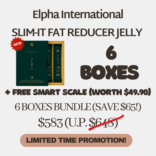 PROMO Bundle of 6 - Elpha International Slim It Nutrislim Fat Reducer Jelly with Free Smart Scale